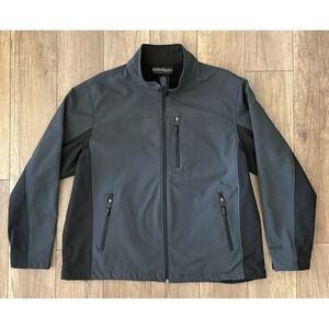 Free Country Men's Softshell Wind/Water Resistant Lined Jacket Black/Gray Sz XXL